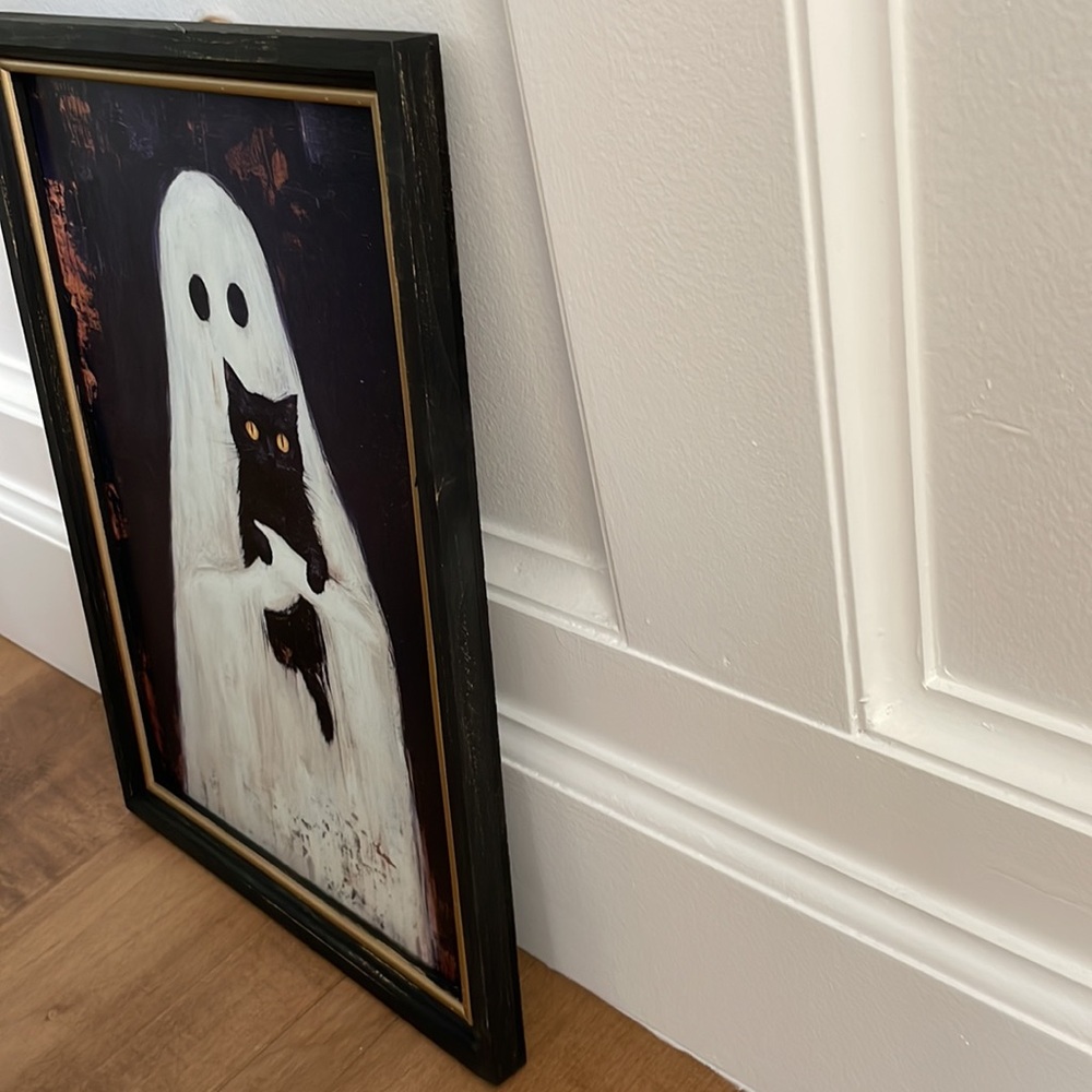 Ghost and Cat Framed Art Print - Picture 3 of 4